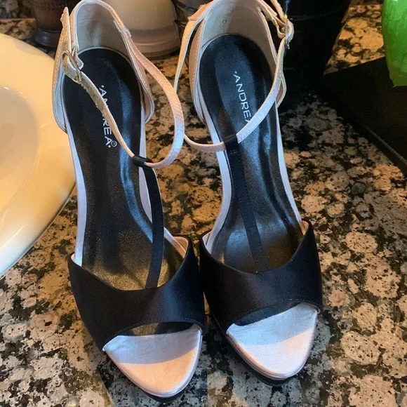 Andrea high heels size 6 old pink & black - Picture 7 of 10
